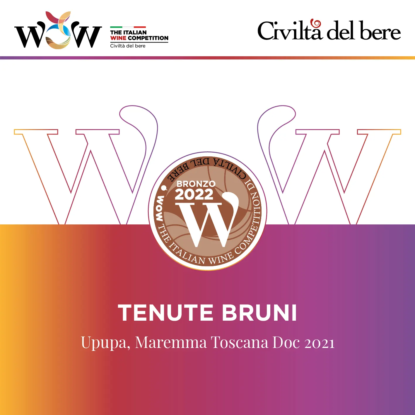 Wow! The Italian Wine Competition 2022 premiato Upupa, Maremma Toscana Doc 2021